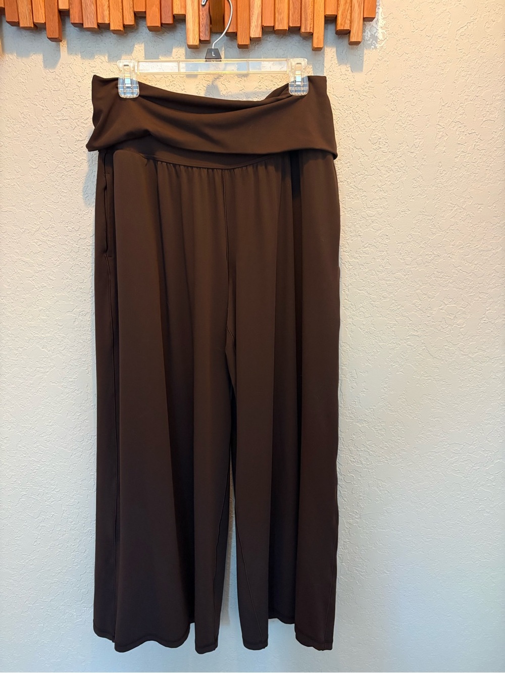 Offline by aerie Super Wide-Leg Fold-Over Waist Pants - deep earth/ dark brown